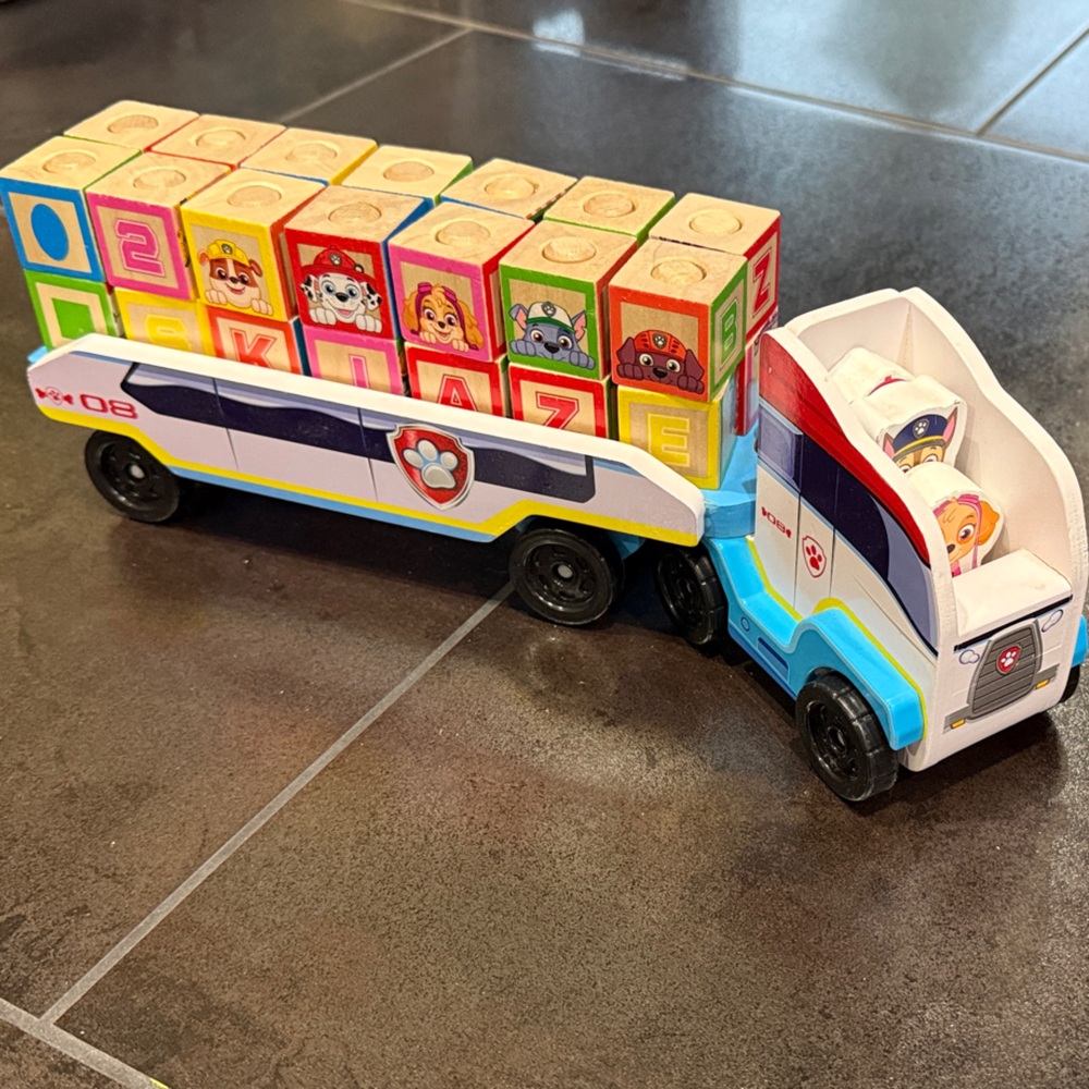 Melissa & Doug Paw Patrol Wooden ABC Block Truck